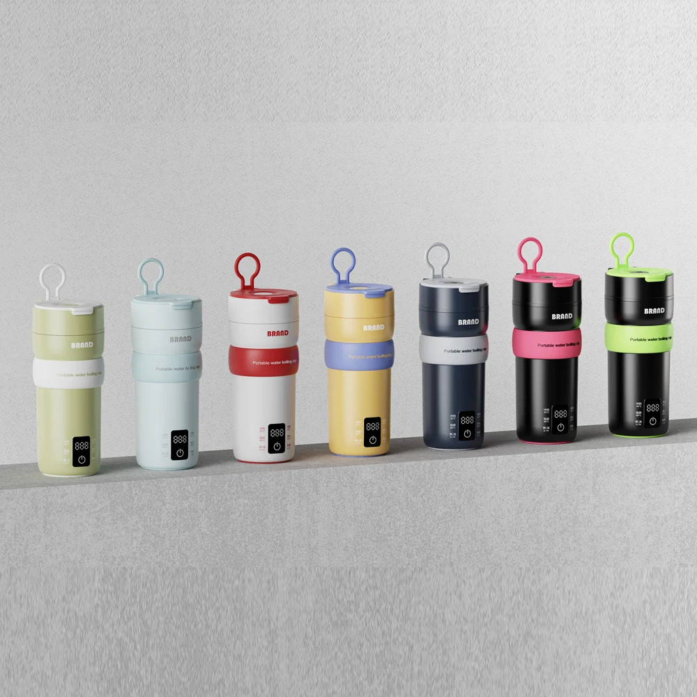 400ML Small Portable Electric Kettle Travel Cooker Mini Thermal for Boiling Tea, Coffee, Milk and Stewing Porridge and Baby Food