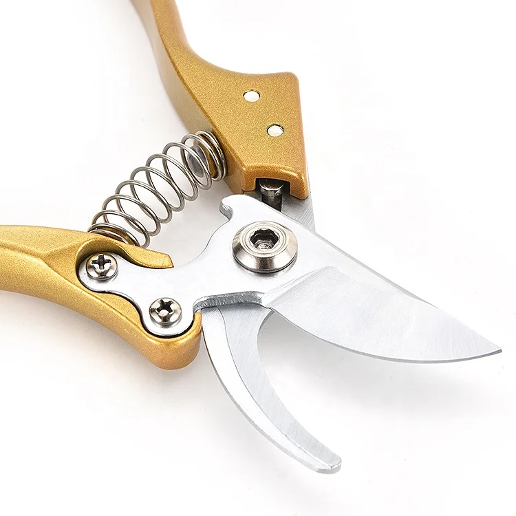 Golden Handle Tree Trimmers Secateurs Hand Clippers Garden Scissors Fruit Picking Shears
