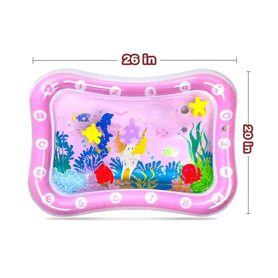 Tummy time baby water inflatable double sided water proof baby play mat for kids early education