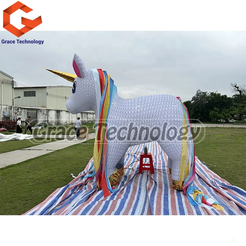 Outdoor Inflatable Unicorn Mascot Model Giant Inflatable Animal Unicorn Balloon for Decorations