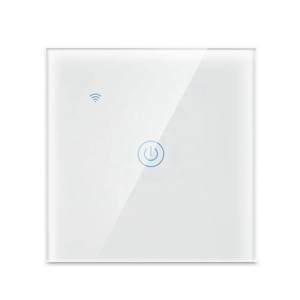 OEM ODM 1 Gang Smart Touch Electric Glass Switch Module Power Light Wall Switch UK standard with Tuya Wifi APP Smart Switch