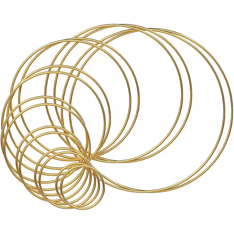 wholesale Large Metal Macrame Ring gold metal floral hoop ring 15cm gold metal hoop for  Macrame Wall Hanging Crafts