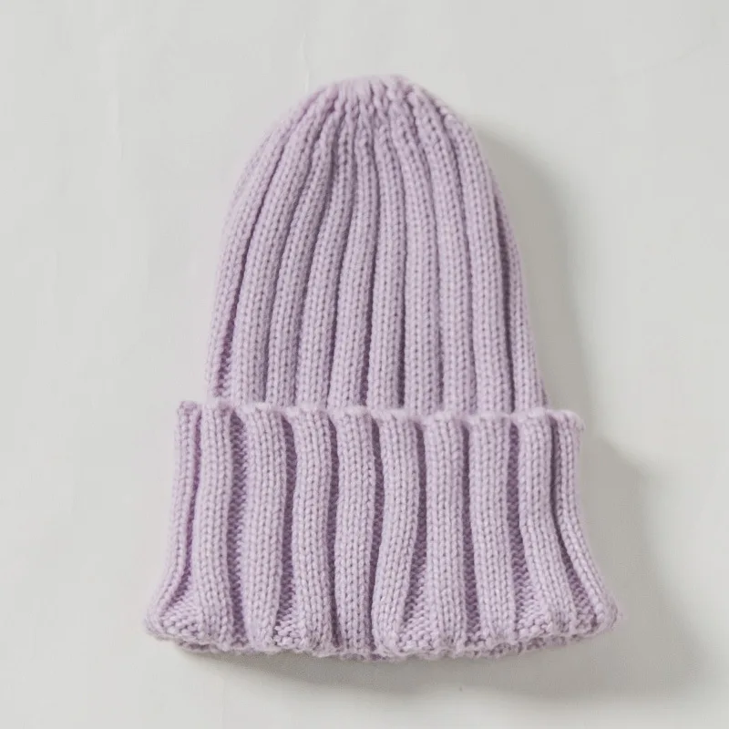 Детская вязаная шапка бини с наушниками, От 1 до 8 лет Новая коллекция осень-зима Мода Чистый яркий карамельный цвет, детские зимние штаны Бежевая Шляпа