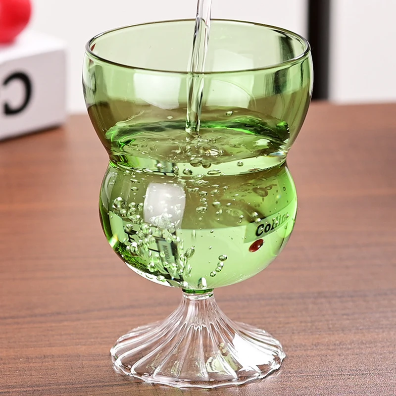 Wholesale Customized Creative High Borosilicate Colored Glass Cups for Juice Ice Coffe Cup Glass