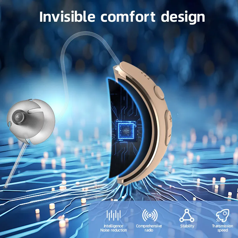 OTC Medical Ear Deaf Hearing Loss Invisible RIC Hearing Aids Rechargeable