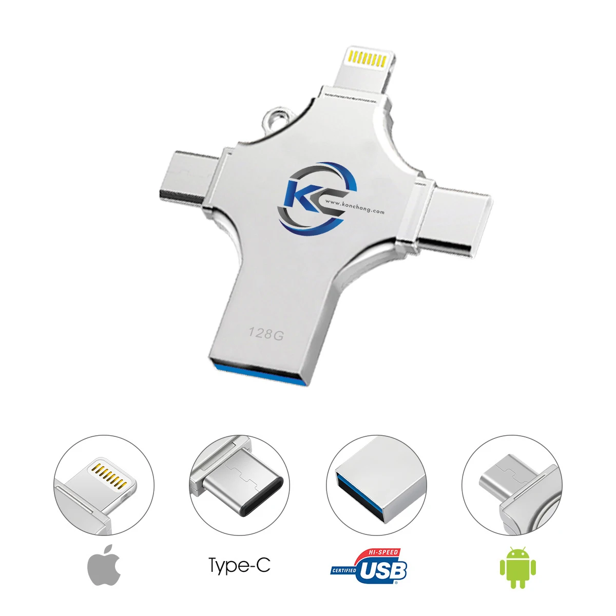 All In 1 USB Stick 4 IN 1 Memory Stick 3.0 High Speed With Custom Box Logo From 8GB To 128GB Bulk Wholesale For Iphone  Etc