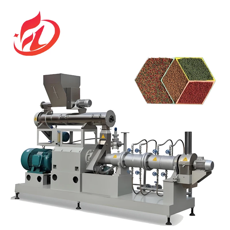 High Quality 55kw Twin Screw Steam Extruder Machine Floating Fish Feed Extruder Mill High Efficiency Feed Processing Line