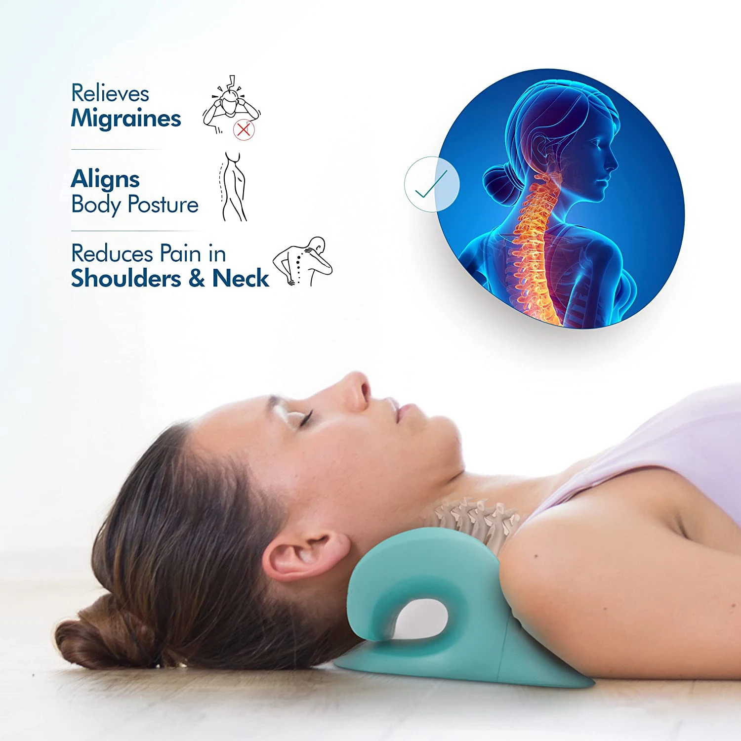Best Seller Chiropractic Neck and Shoulder Support Relaxer Neck Stretcher Massage Pillow