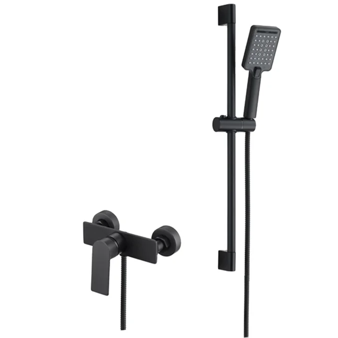 Bathroom complete  sets abs matt black shower slidng  set