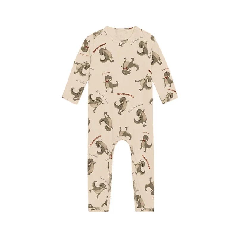 2024 Wholesale Cartoon Print Long Sleeve New Born Baby Rompers Jumpsuit