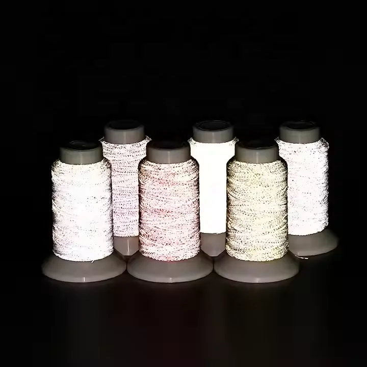 Wholesale Polyester 12 Colors Thread Set Reflective Embroidery Thread for Metallic Embroidery Thread Sets DIY Hand Woven
