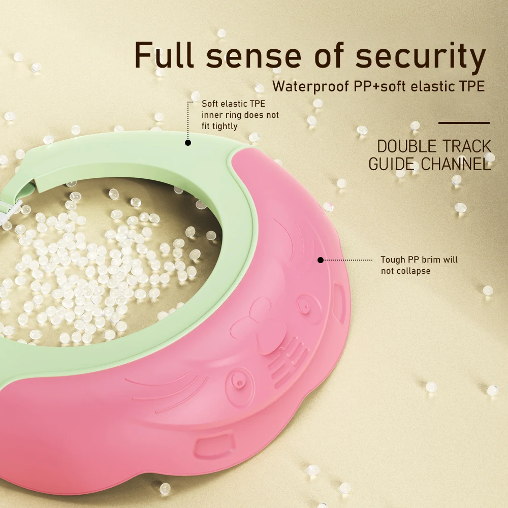 Шапочки для душа для защиты ушей, детская шапочка с козырьком для ванны, мягкие регулируемые шапочки для детского шампуня, водонепроницаемая шапочка для шампуня