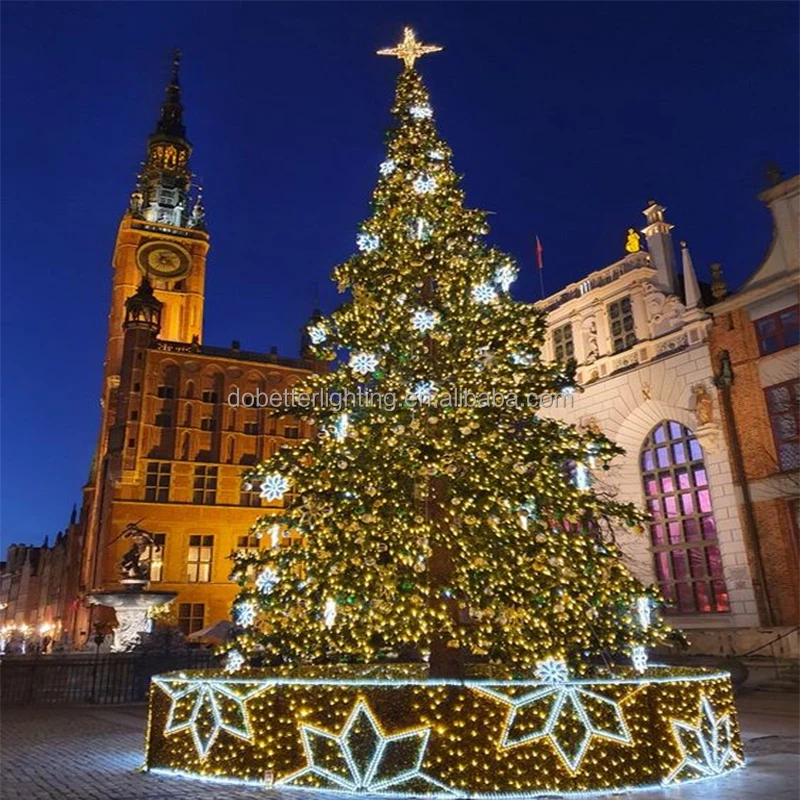 Traditional Christmas Day LED Tree outdoor Waterproof Atmosphere for shopping mall /park/party