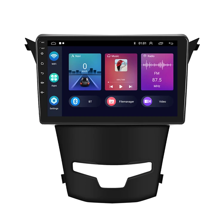 Crbrillar 2din Car Video Android 12 Wireless Carplay Android Auto For Ssangyong Korando 2014-2015 Mat Black WIFI BT FM