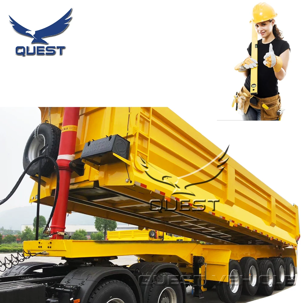 Chinese Truck Trailer Manufacturer 5 Axle Rear Dump Dumper Semi Trailer Tipping Trailer For Sale