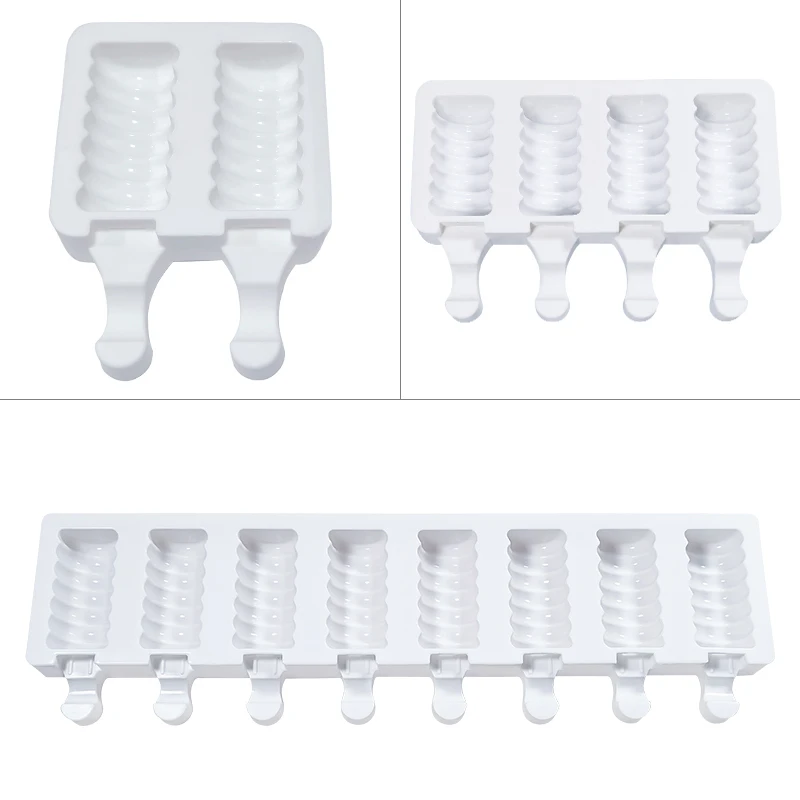 DUMO 4/8 Cavity Magnum Ice Cream Mould DIY Silicone Popsicle Ice Cream Cone Tools Caterpillar Ice Pop Silicon Mold