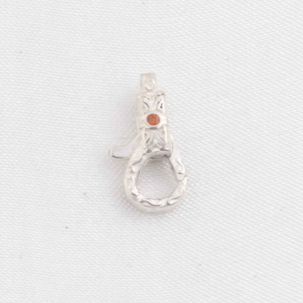 Raw Silver S925 Sterling Silver Vintage Cross Pattern Zirconia Lobster Claw Clasp Double Lock Bracelet Clasp Jewelry Connector