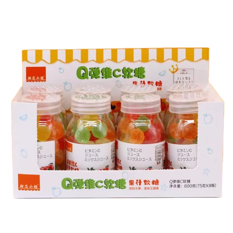 Children Snacks Cute Bulk Gummy Candy Mix Fruit Chews Candy Fruit Shaped Jelly Candy Fruit Gummy