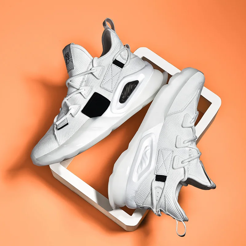 Custom Trendy Fashion Flying Woven Breathable Sport Shoes Lightweight Running White Casual Shoes Sneakers Trainer Shoe