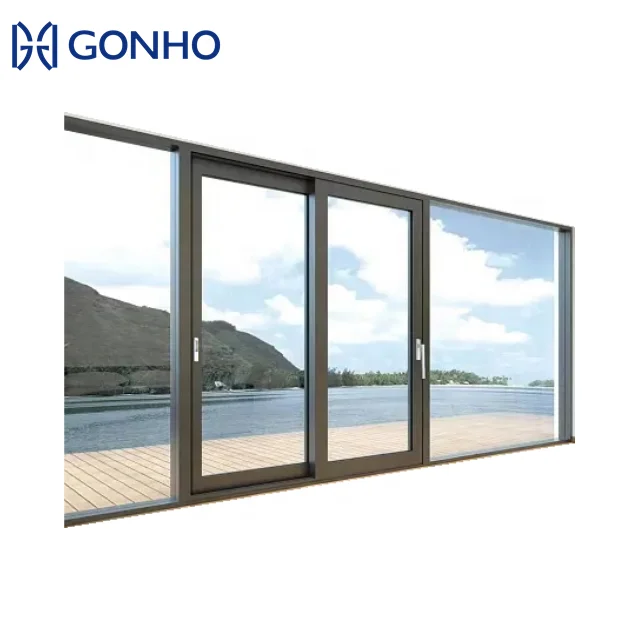 GONHO wholesale private brand multi cavities broken bridge structure Guangzhou cleanroom top hung glass automatic sliding door