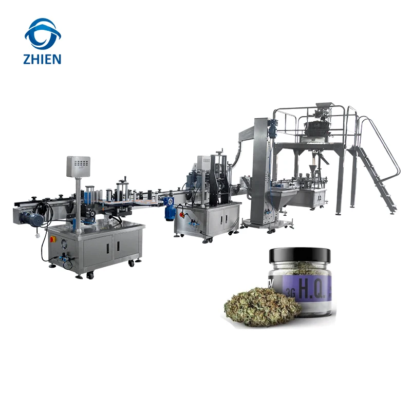 Nuts Snacks Hemps Weighing Filling Machine For Jars With Capping Labeling Machine