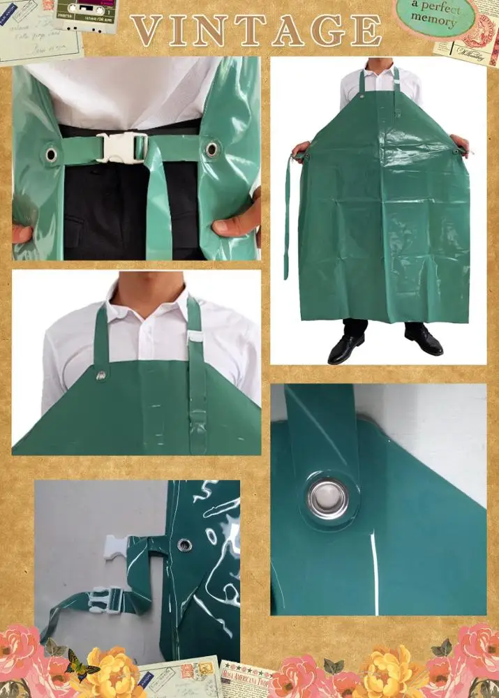 Wholesale washable wear-resistant  waterproof tpu adjustable fish apron