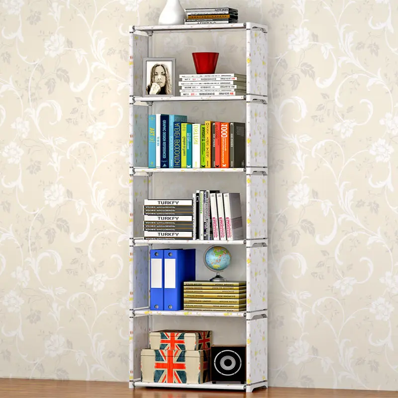Wholesales Adjustable Bookshelf Kids Bedroom Simple Bookcase Bookshelf with Ladder DIY Bookshelf
