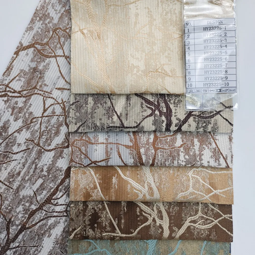 Фабрика Китая оптовая продажа 100% полиэфирная тканая жаккардовая ткань металлическая Серебристая Золотая пряжа новые узоры окрашенная обивка