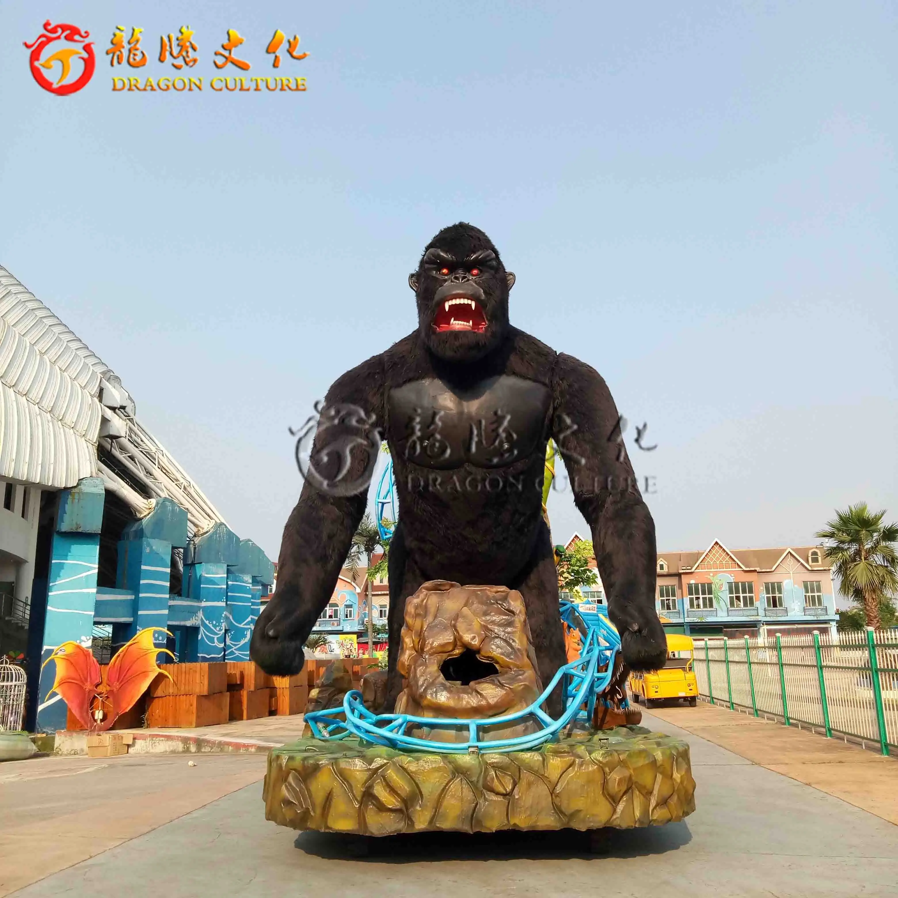Декоративный автомобиль King Kong аниматронная модель животного парадный поплавок для парка развлечений карнавала