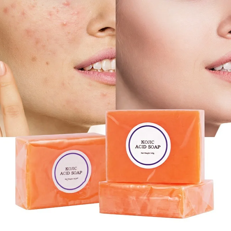 Amazon Wholesale 140g Natural Organic Handmade Bath skin whitening original kojic san acid soap For Face & Body
