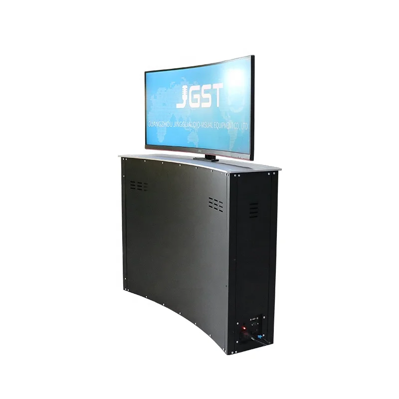 JGST Upgrade Remote Control Customized Flip Up Computer Monitor screen Lift Curved LCD lift For Video Conference System