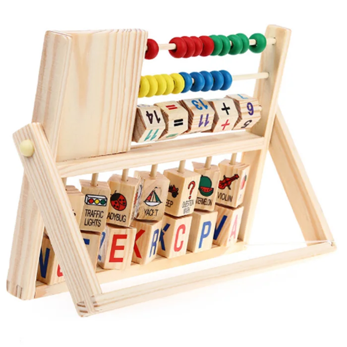 
Wholesale montessori arithmetic wooden alphabet abacus learning math with clock educational wooden abacus beads toys for kids 