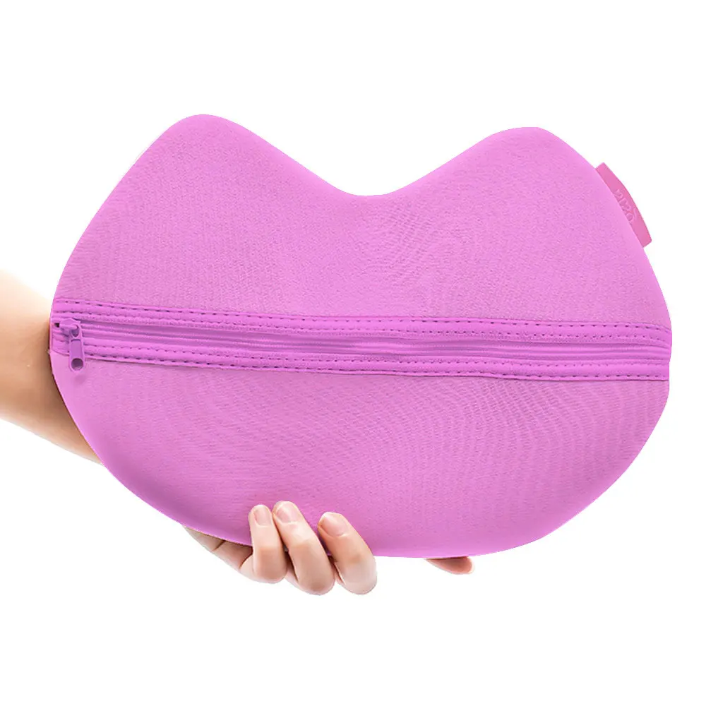 Custom logo printing pink eco friendly neoprene organizer make up pouch bag mini travel cosmetic bags plastic makeup bag