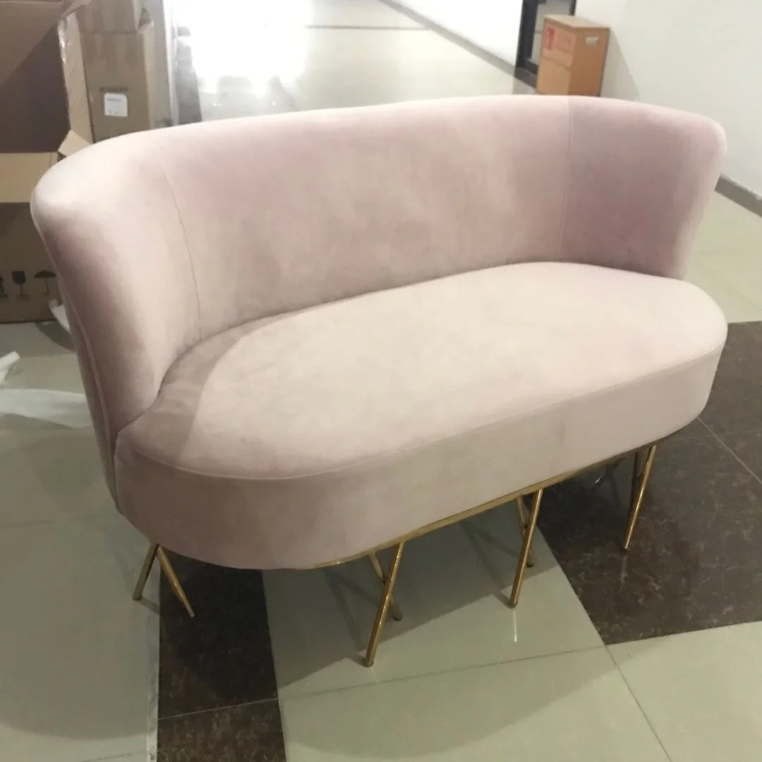 
Luxury Lifestyle Visionnaire Home Contemporary Living Room Furniture Pink Gold Brushed Velvet Sofa Lounge 