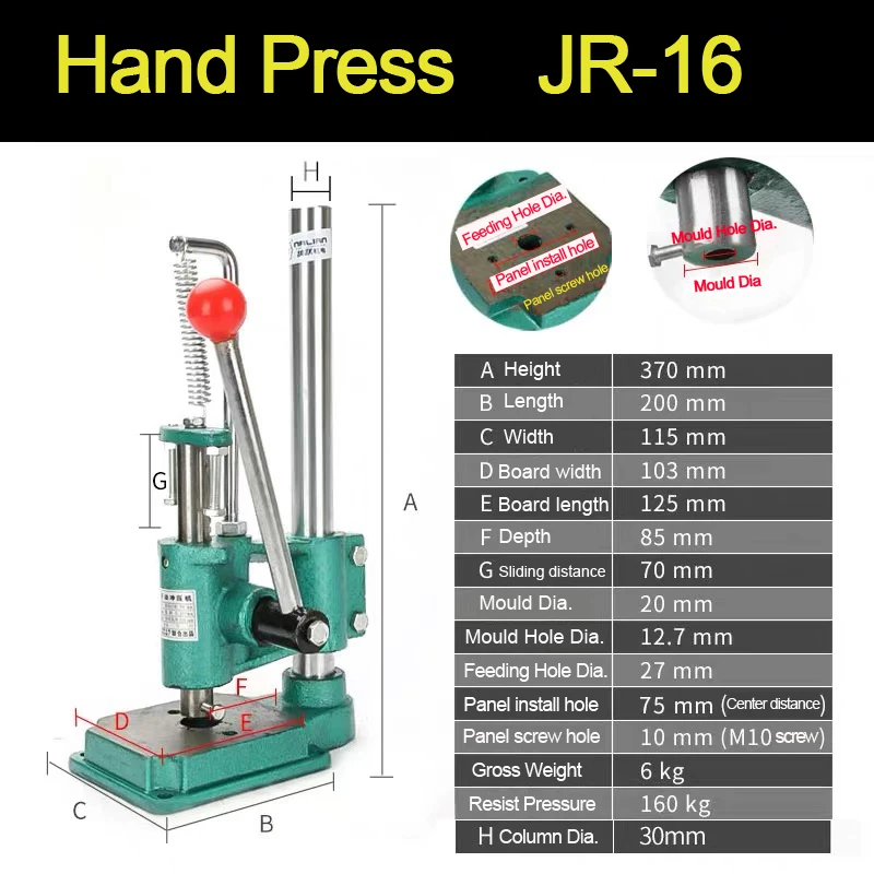 Универсальная зеленая ручная машина для заклепок и пуговиц, инструменты для декоративно-прикладного искусства