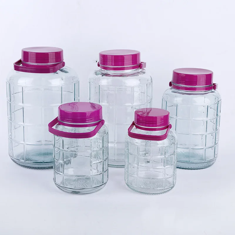 Big size 1L 2L 3L 5L 10L 12L 16L 20L Home Brewing Fermentation wine glass pickle Enzyme barrels jar Food Container with faucet