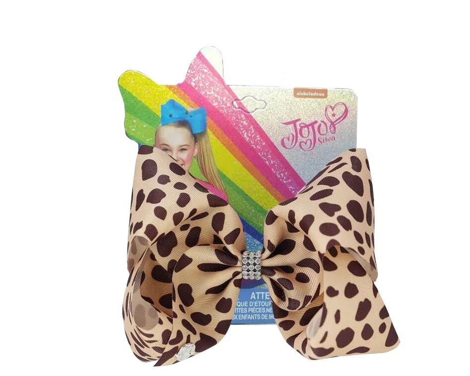 Новинка заколка для волос Jojo Siwa 8 дюймов с леопардовым рисунком подарок на день Святого Валентина