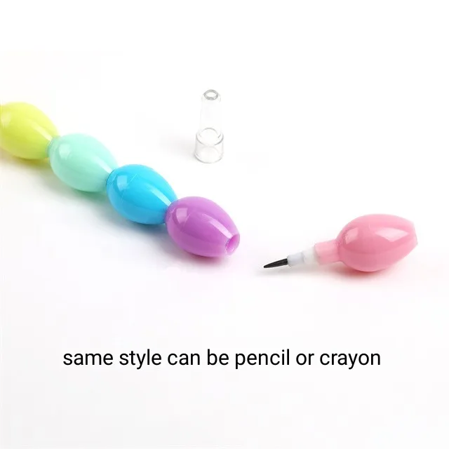 Easter Egg Shape Fashion Colors Non Sharpening  Creative Student Pencil Or Crayon For Children drawing