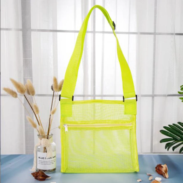 Wholesale New Arrival Kids Beach Mesh Shoulder Bag Receive Bag Custom Summer Collect Seashell Bag
