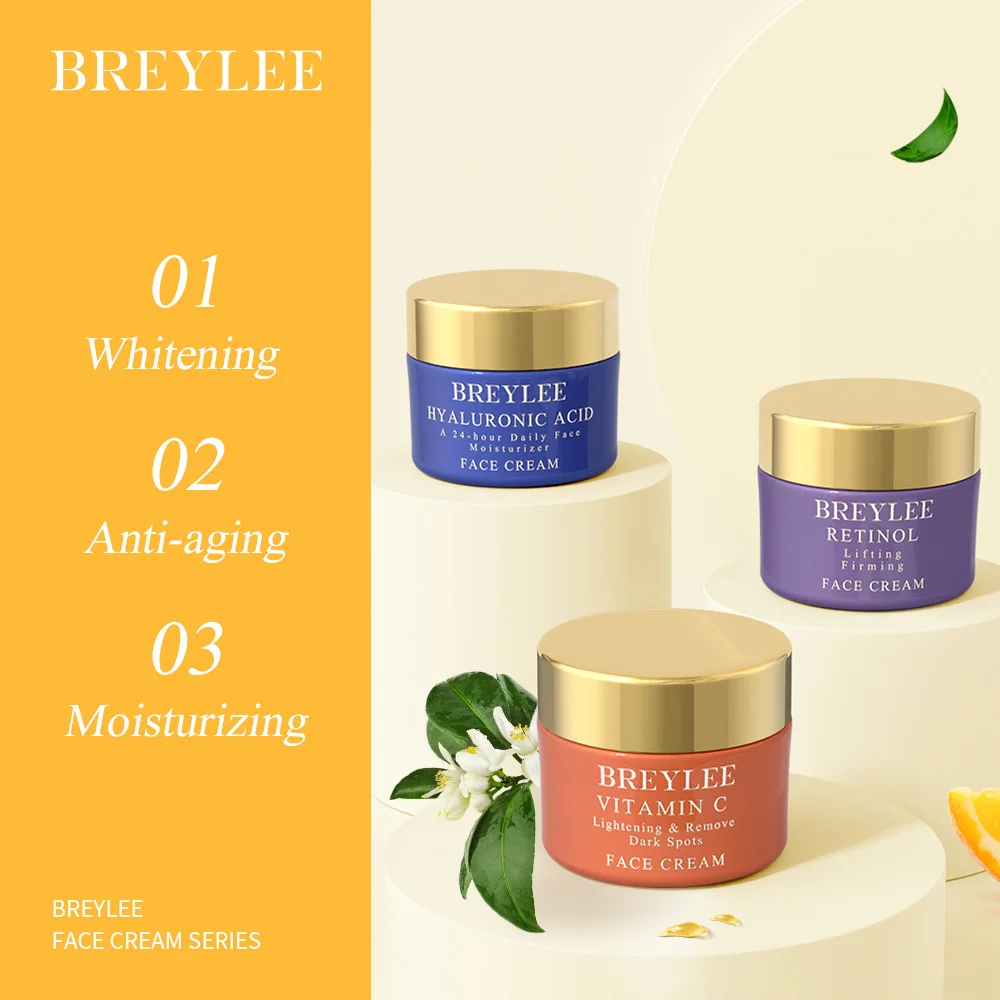 BREYLEE 40g Hyaluronic Acid Moisturizing Face Cream Vitamin C Whitening Remove Dark Spots Cream Retinol Lifting Face Neck Cream