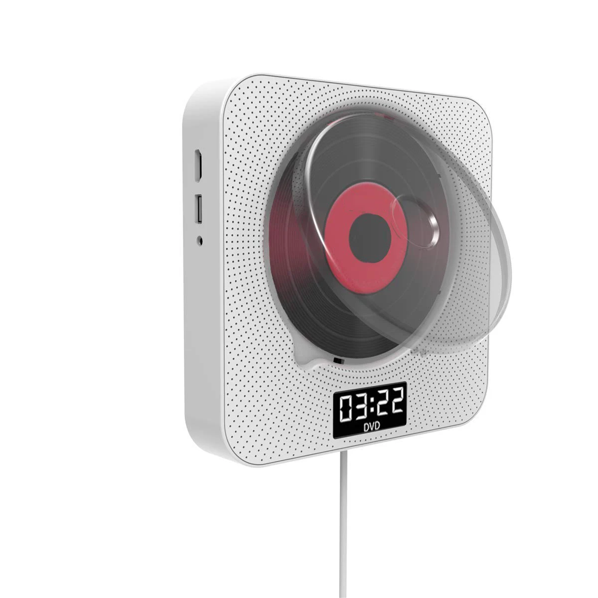 Portable CD DVD Player FM radio Music wall mountable BTH with Display and Disco Cover