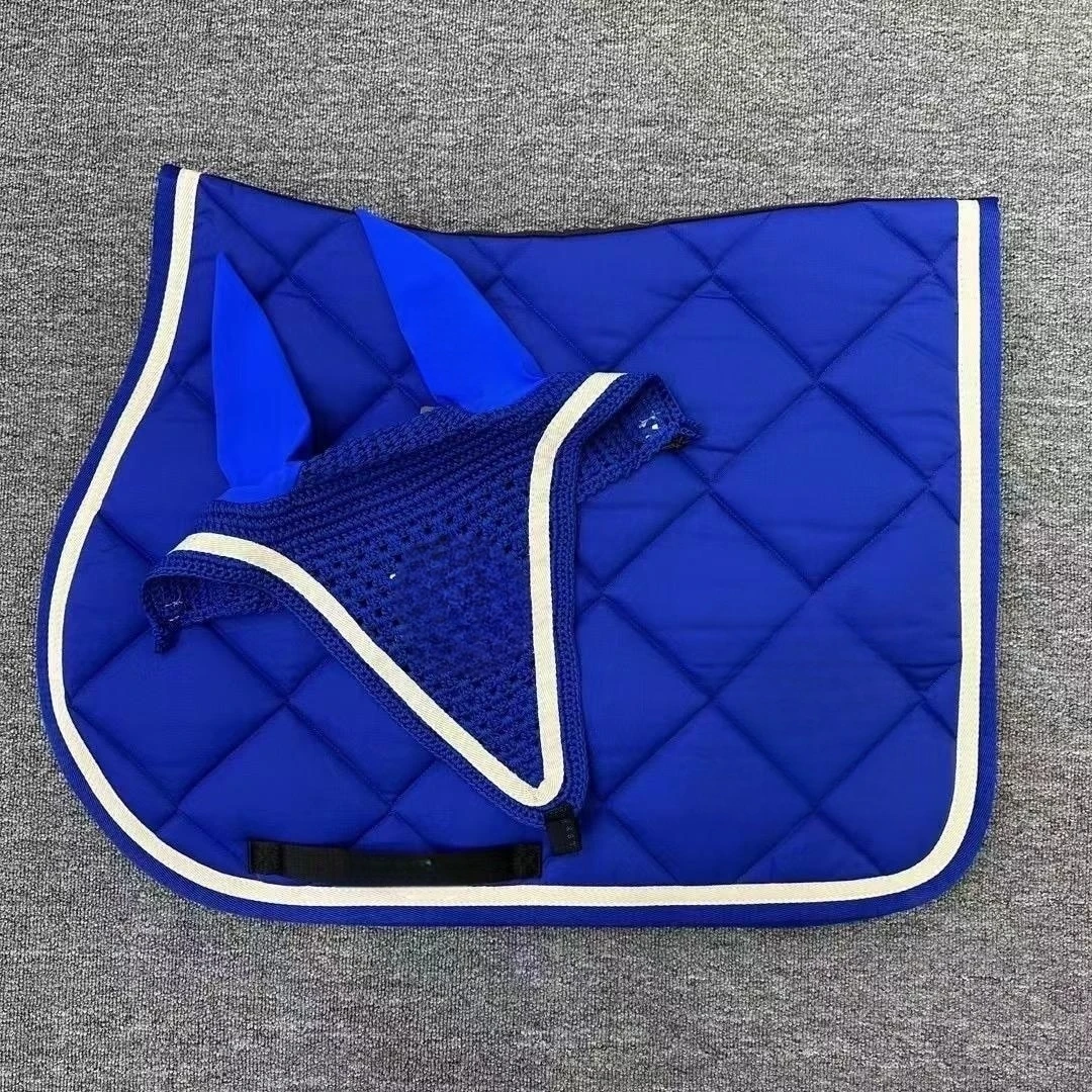 Factory Price Horse Saddle Pads Sets And Mask Set Knitted Fly Mask Horse Veil
