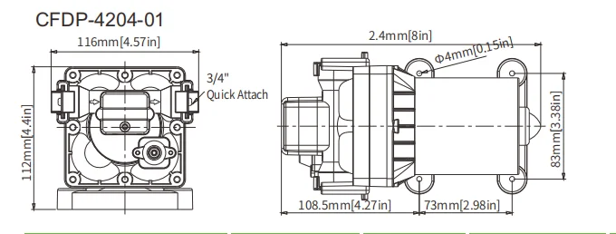 Catflo Super Quiet 3.0gpm Self-priming 12 volt Diaphragm Water High Pressure Bypass Spray Pump