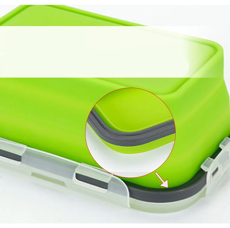 
BPA Free Microwave Oven Dishwasher Freezer Safe Leak Proof Collapsible Food Storage Meal Prep Container Silicone Lunch Box 