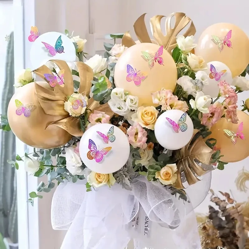 Red hollow butterfly wall with 3d three-dimensional butterfly wedding decoration stickers