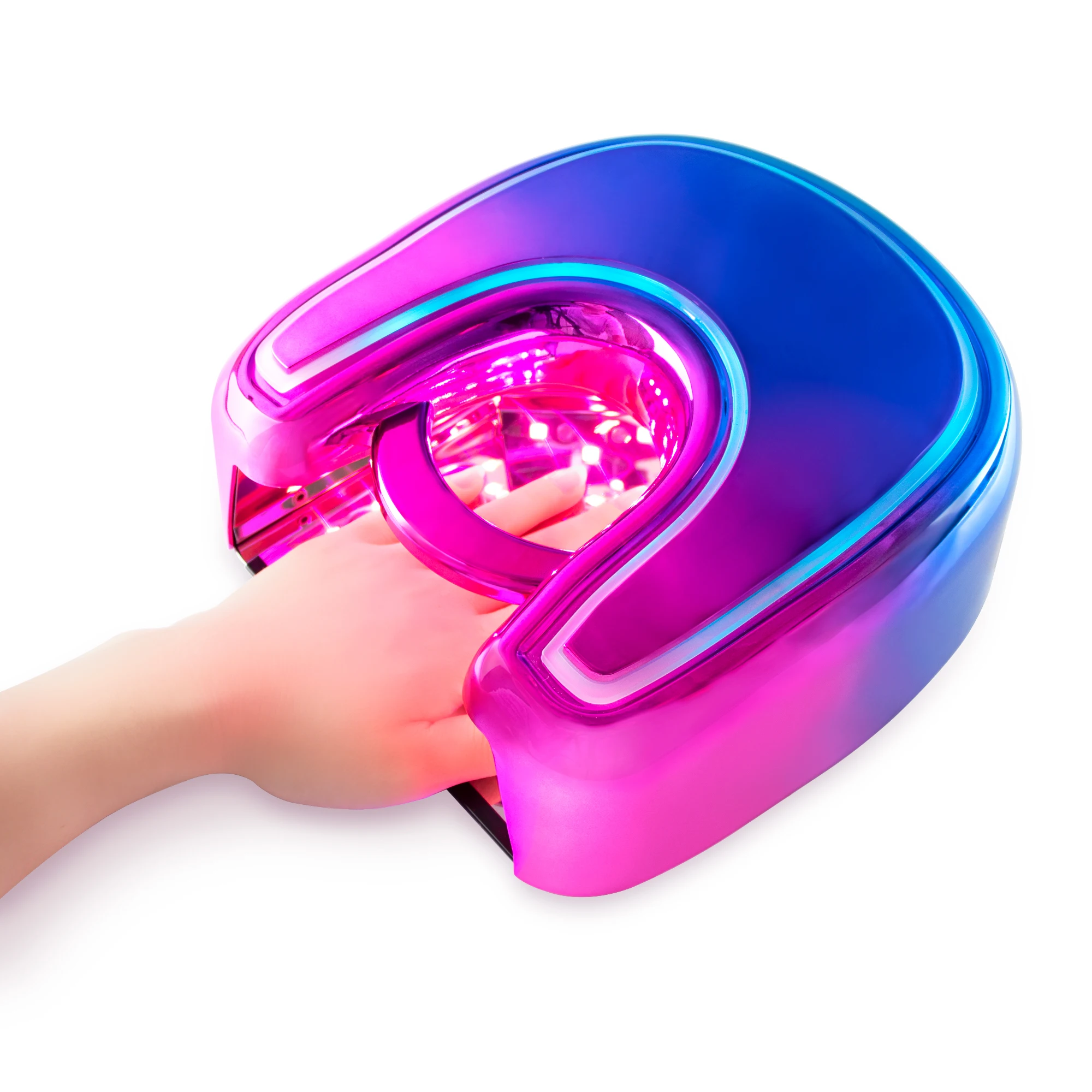 2021 Wholesale Newest design Gradient Color cordless rechargeable led uv nail lamp 48w led gel nail lamp