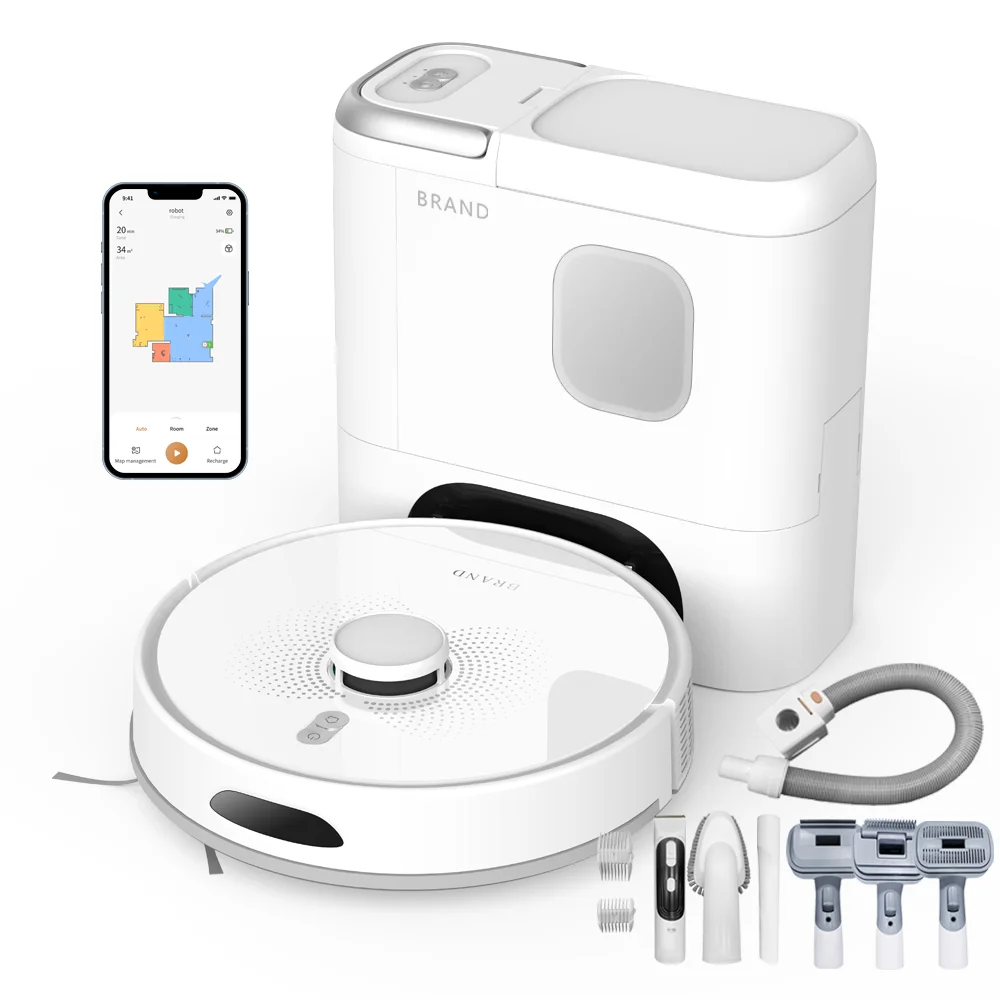 Multi-Purpose Home Pet Appliances Products LIDAR Robot Vaccums Cleaner And Wet Mop And Dry Automatic Self-Emptying Cleaner