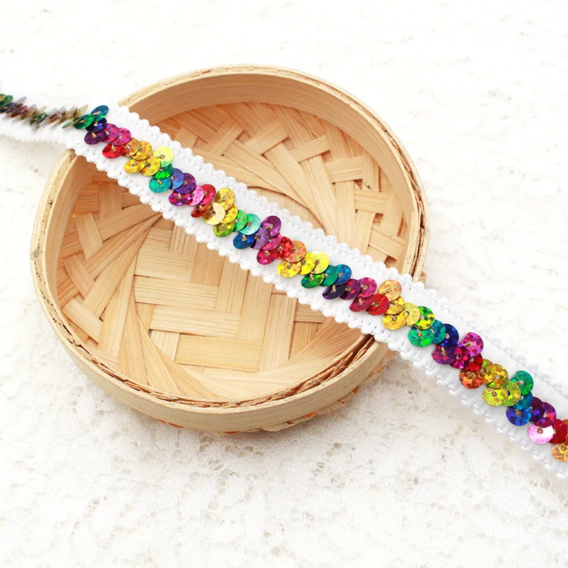 Crafts Flat Sequin Strip Trim on Strings for Crafts, Fringe, and Sewing braid trims