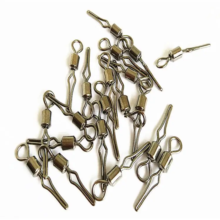 Fishing Accessories Tackle Fishing Connector With Side Line Clip  line grip swivels Quick-Change Snap clip Swivels