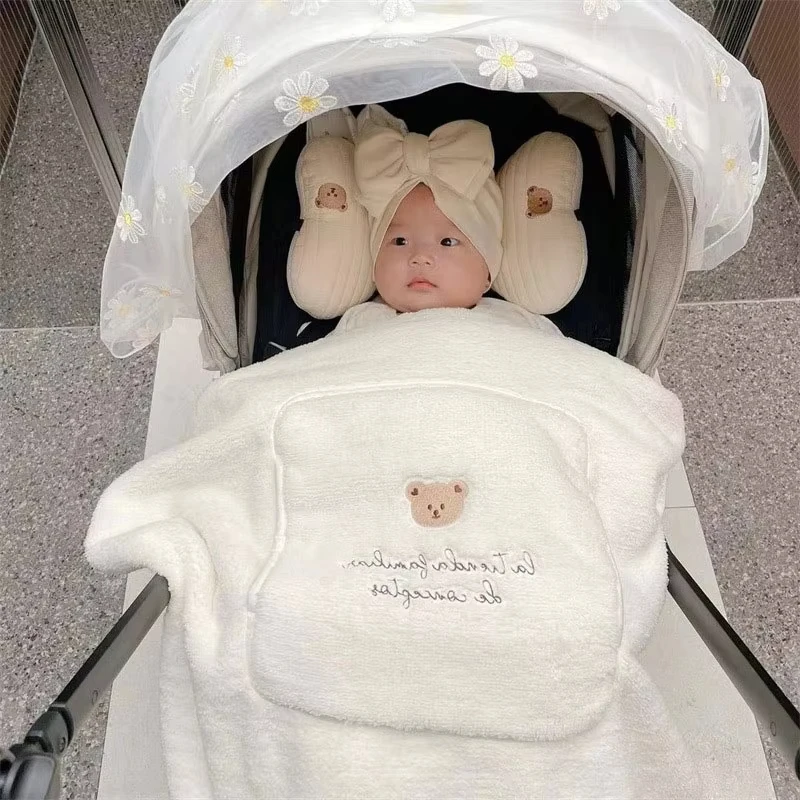 Windproof Winter Cloak Bear Toddler Warm Quilt Infant Cloak Outwear Baby Blanket Stroller Cover Blanket